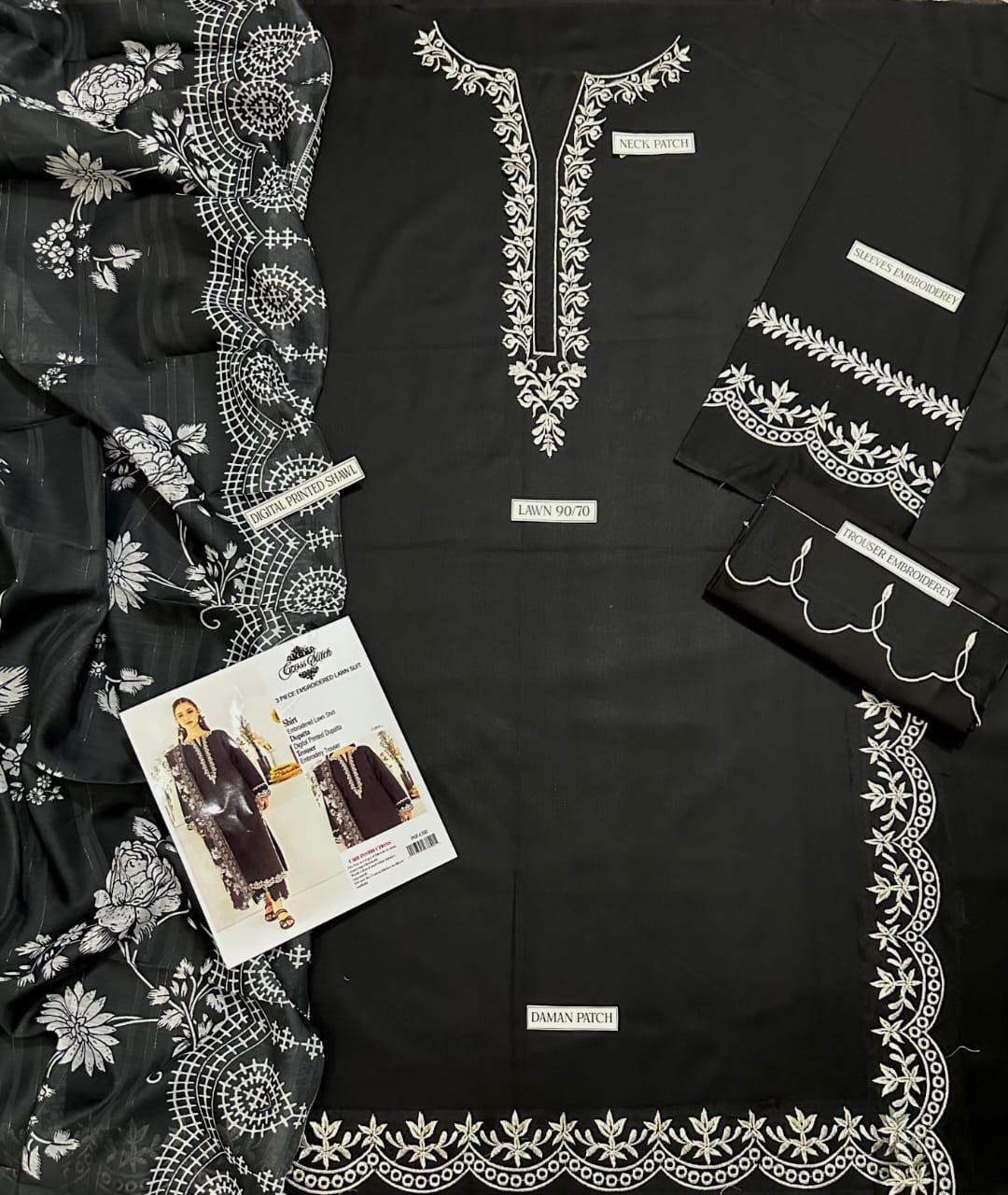 Unstitched embroidered suit