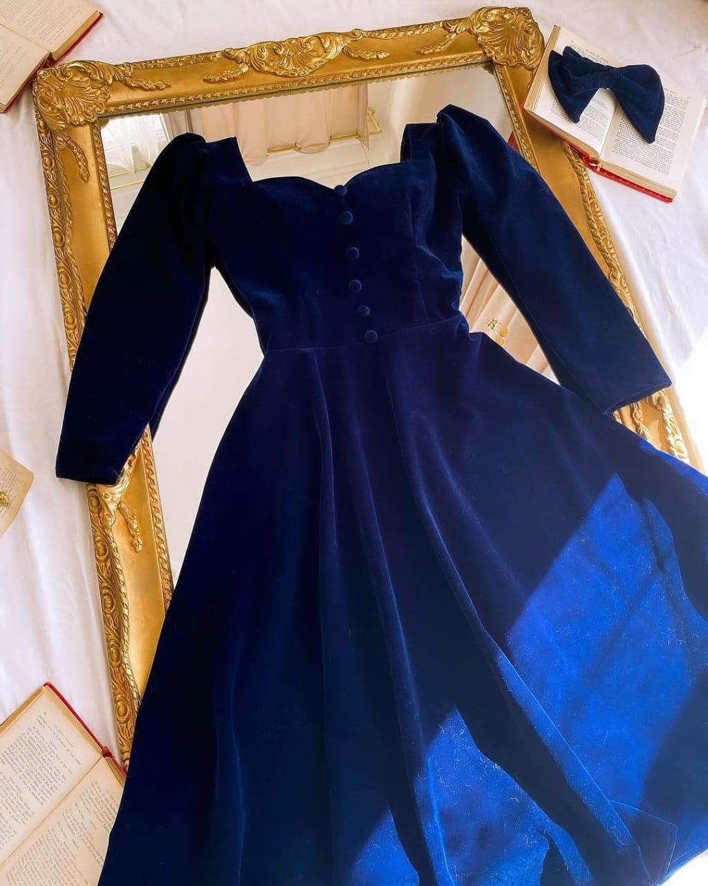 Luxurious velvet maxi frock 1 PCs